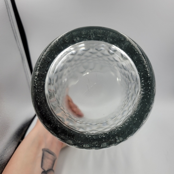 Large Clear Crystal Glass Diamond Pattern Vase - Picture 3 of 5